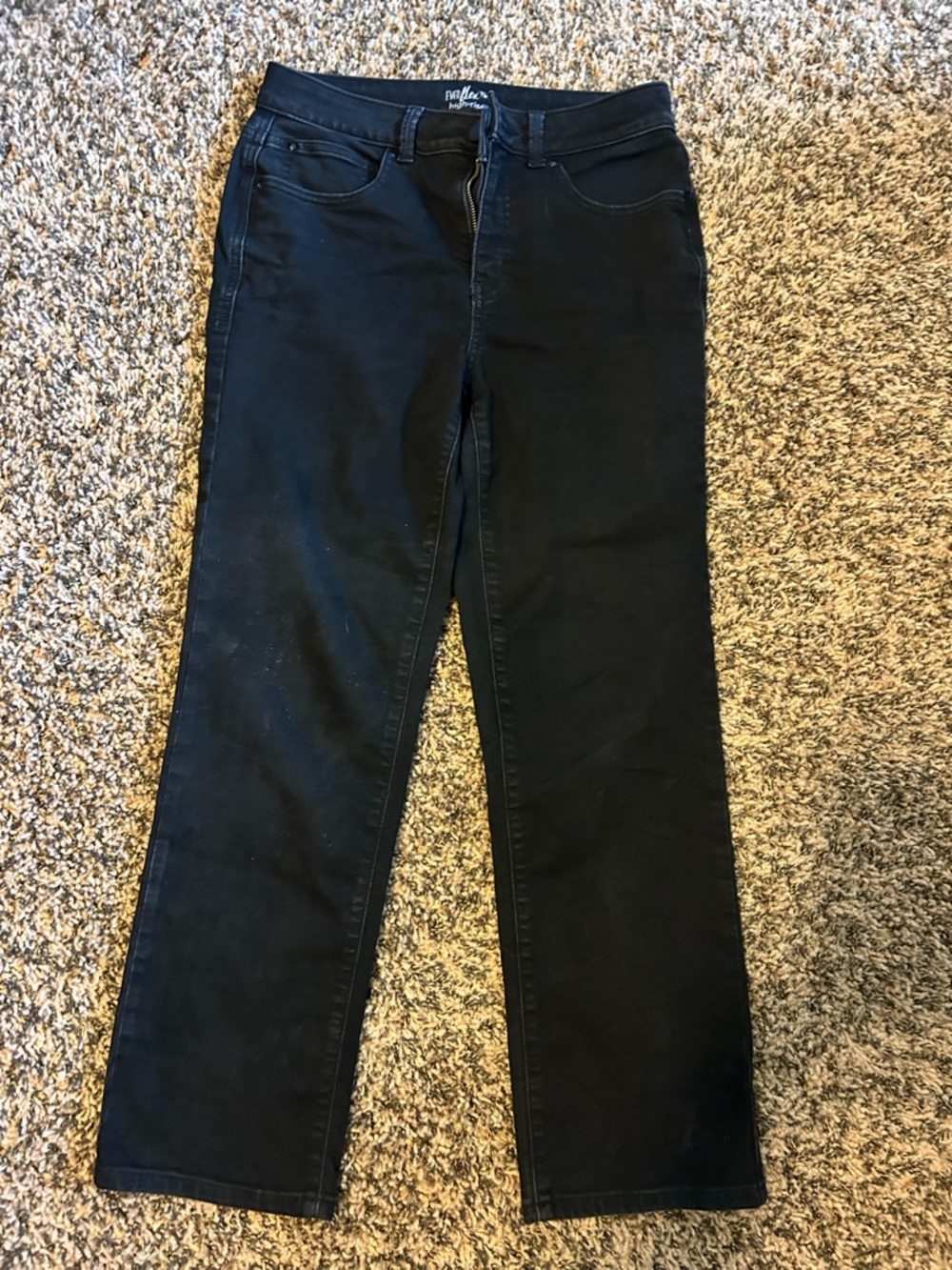High-Rise Black Straight Leg Jeans - Women